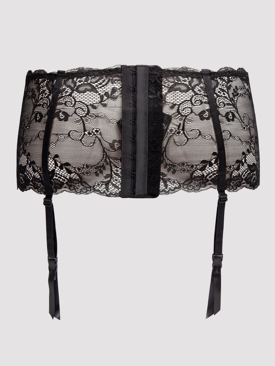 a32845g58249.jpg Lovehoney Love Me Lace Deep Garter Belt Black - Image 1