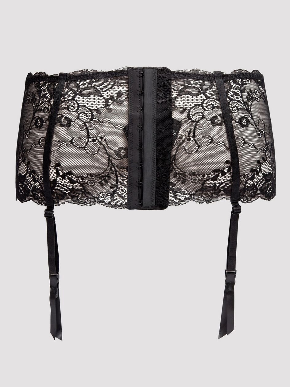 a32845g58252.jpg Lovehoney Plus Size Love Me Lace Deep Garter Belt Black - Image 1