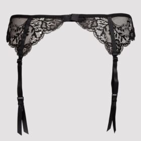 Lovehoney Plus Black Love Me Lace Suspender Belt