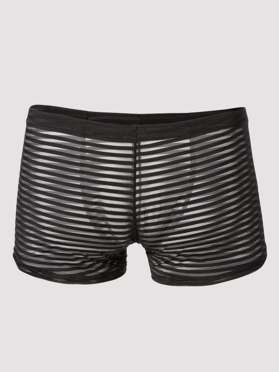 a33876g60769.jpg LHM Stripe Mesh Boxer Shorts Black - Image 1