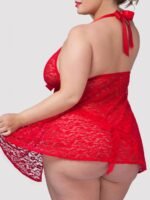 Lovehoney Plus Size Unwrap Me Red Lace Babydoll - Image 4