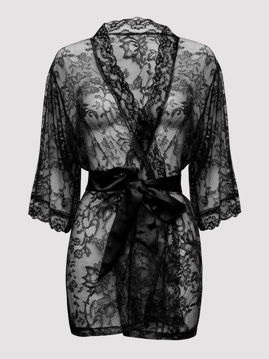 a34436g61983.jpg Lovehoney Plus Size Flaunt Me Floral Lace Robe - Image 1