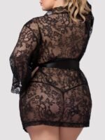 Lovehoney Plus Size Flaunt Me Floral Lace Robe - Image 4