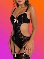 Lovehoney Seduce Me Push-Up Crotchless Cut-Out Teddy - Image 3