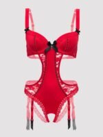 Lovehoney Seduce Me Red Push-Up Crotchless Cut-Out Teddy - Image 7