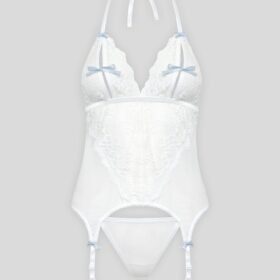 Lovehoney Peek-a-Boo White Lace Merry Widow Bustier SetPeek-a-Boo White Lace Mer