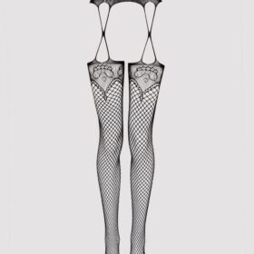 Lovehoney Plus Size Patterned Fishnet Garter Pantyhose