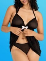 Lovehoney Barely There Black Sheer Babydoll Set - Image 3