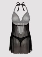 Lovehoney Plus Size Barely There Sheer Black Babydoll Set
