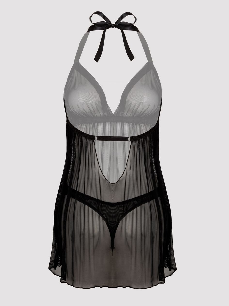 a37320g68901.jpg Lovehoney Plus Size Barely There Sheer Black Babydoll Set - Image 1