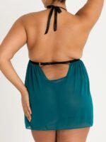 Lovehoney Plus Size Barely There Sheer Green Babydoll Set - Image 4