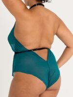 Lovehoney Plus Size Barely There Sheer Green Crotchless Teddy - Image 5