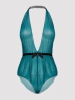Lovehoney Plus Size Barely There Sheer Green Crotchless Teddy - Image 7
