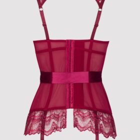 Lovehoney Plus Size Moonlight Wine Plunge Basque Set