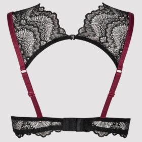 Lovehoney Plus Size Moonlight Peekaboo Bra and Garter Panties Set