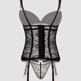Lovehoney Plus Size Black Lace Push-Up Basque Set