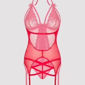 Lovehoney Plus Size Wild Romance Red Basque Set