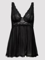 Lovehoney Love Me Black Lace Soft Cup Babydoll Set