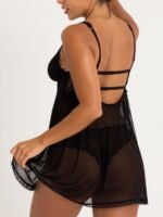 Lovehoney Love Me Black Lace Soft Cup Babydoll Set - Image 4
