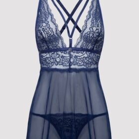 Lovehoney Late Night Liaison Blue Lace Babydoll Set