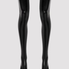 Lovehoney Fierce Black Wet Look Thigh High Stockings