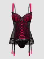 Lovehoney Plus Size Boudoir Belle Cherry Push-Up Basque Set - Image 6