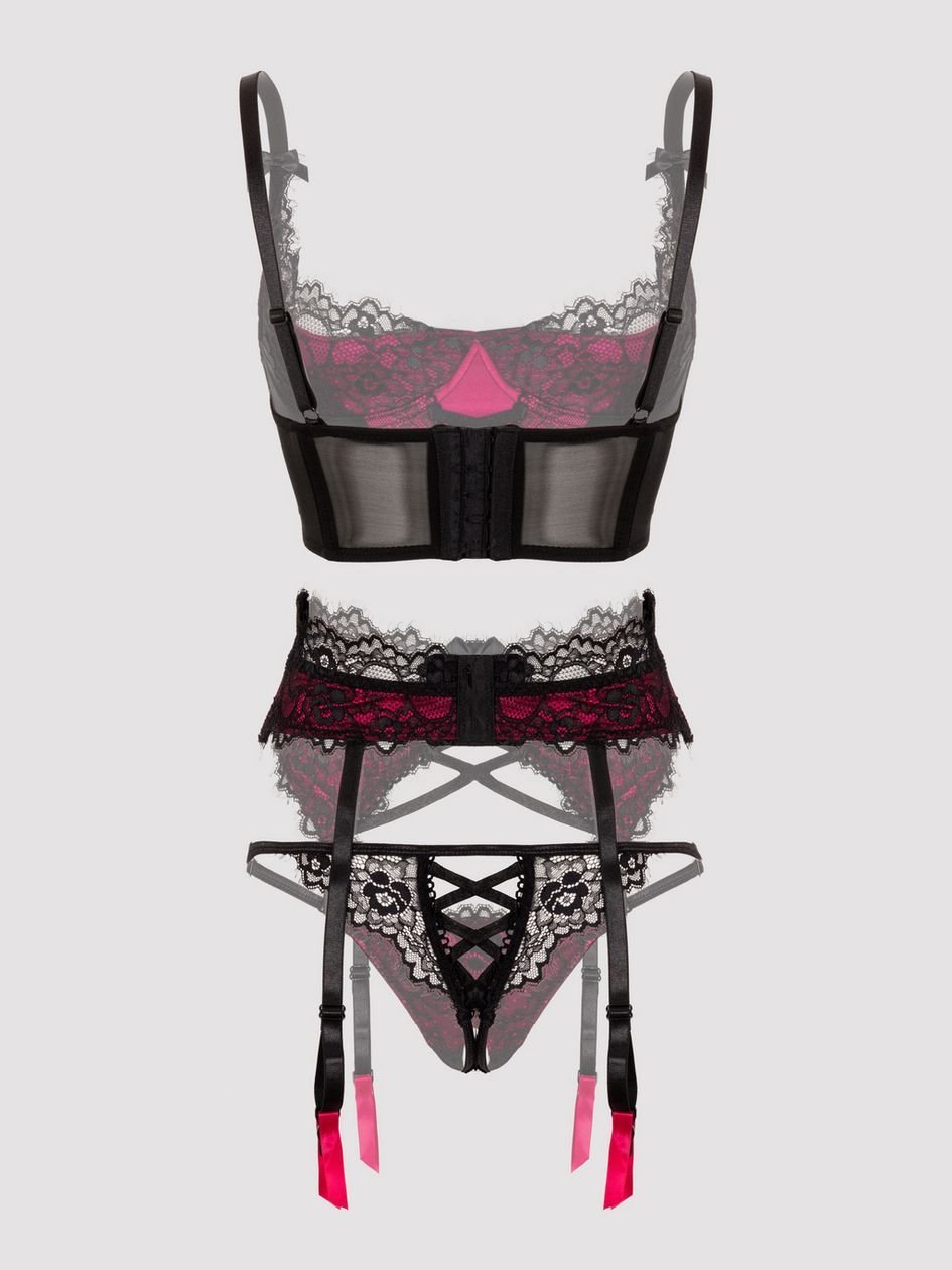 a39705g85387.jpg Lovehoney Plus Size Boudoir Belle Cherry Quarter Cup Bra Set - Image 1