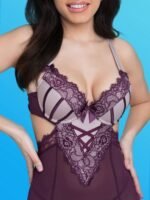 Lovehoney Boudoir Belle Plum Cut-Out Chemise Set - Image 3