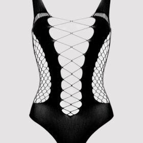 Lovehoney Black Deep Plunge Fence Net Teddy