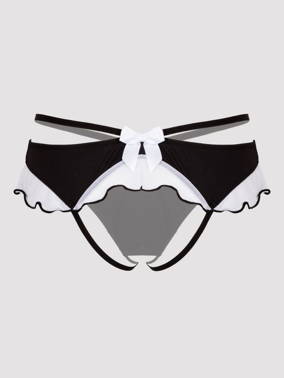 a39963g73146.jpg Lovehoney Fantasy Black French Maid Strappy Thong - Image 1