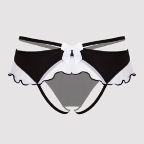Lovehoney Fantasy Plus Size Black French Maid Strappy Thong