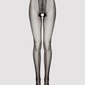 Lovehoney Plus Size Black Sheer Crotchless Pantyhose