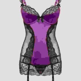 Lovehoney Plus Size Treasure Me Purple Plunge Chemise Set