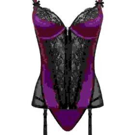 Lovehoney Plus Size Treasure Me Purple Push-Up Basque Set