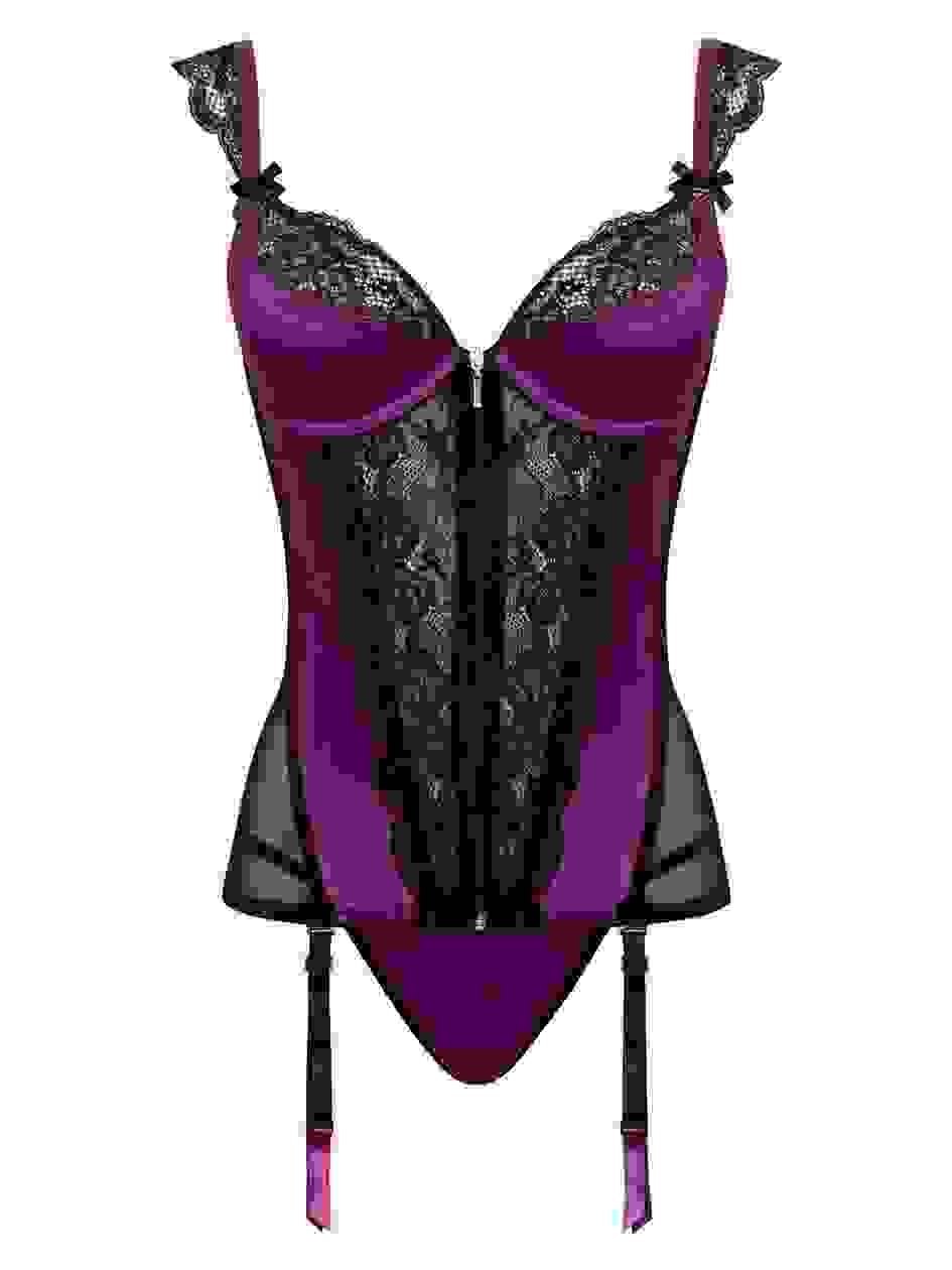 a40915g74546.jpg Lovehoney Plus Size Treasure Me Purple Push-Up Basque Set - Image 1