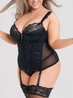 Lovehoney Plus Size Treasure Me Black Basque Set - Image 2