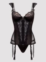 Lovehoney Plus Size Treasure Me Black Basque Set - Image 7