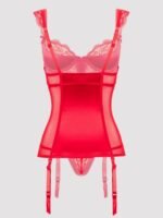 Lovehoney Plus Size Treasure Me Red Push-Up Basque Set
