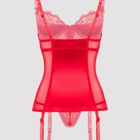 Lovehoney Plus Size Treasure Me Red Push-Up Basque Set