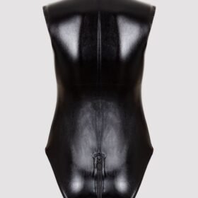 Lovehoney Fierce Wet Look Zipper Peek-a-Boo Teddy