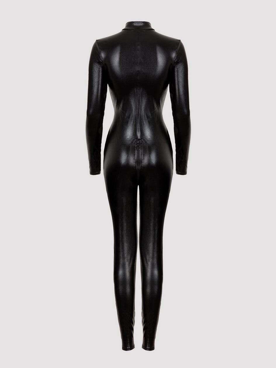 a41312g75261.jpg Lovehoney Plus Size Fierce Wet Look Zipper Catsuit - Image 1