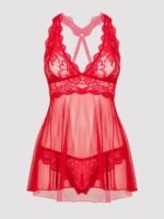 Lovehoney Plus Size Bombshell Red Lace Babydoll Set - Image 2