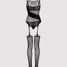 Lovehoney Plus Size Asymmetric Fishnet Garter Bodystocking