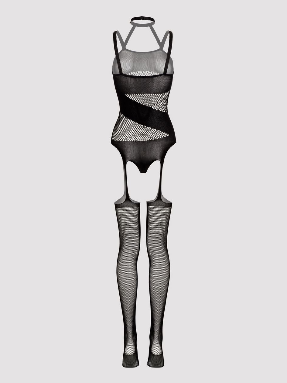 a44806g80693.jpg Lovehoney Plus Size Asymmetric Fishnet Garter Bodystocking - Image 1