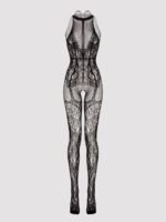 Lovehoney Lace and Fishnet Crotchless Basque Bodystocking - Image 8