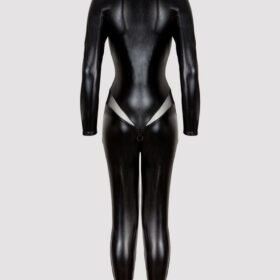 Lovehoney Plus Size Fierce Wet Look Zipper Cut-Out Catsuit