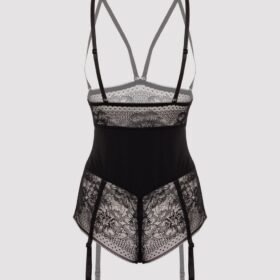 Lovehoney Hourglass Black Smoothing Open-Cup Crotchless Teddy
