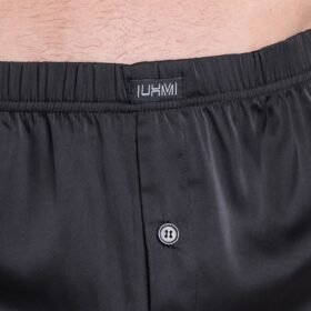 LHM Black Satin Boxer Shorts