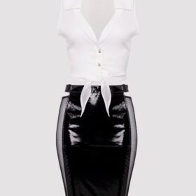 Lovehoney Fantasy Risky Business Top and Wetlook Skirt Set
