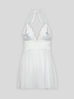 Lovehoney Peek-a-Boo White Lace Babydoll Set